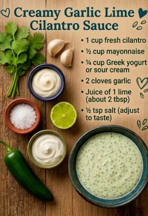 Homemade Creamy Cilantro Lime Sauce