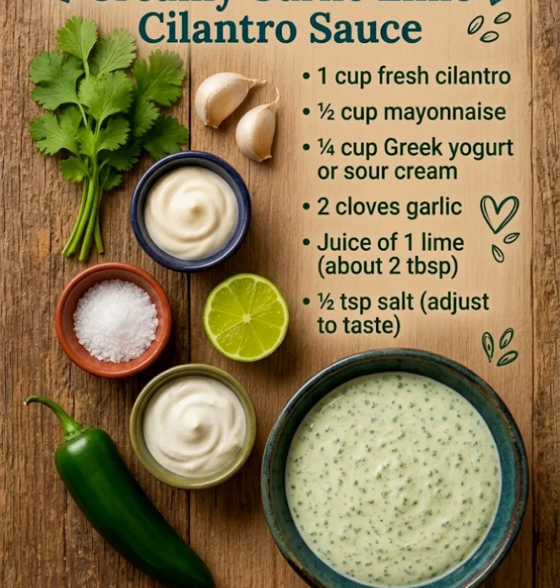 Homemade Creamy Cilantro Lime Sauce