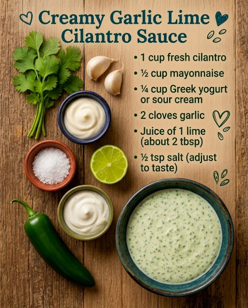 Homemade Creamy Cilantro Lime Sauce