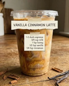 Homemade Cozy Vanilla Cinnamon Latte