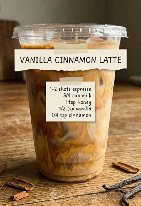 homemade vanilla cinnamon latte