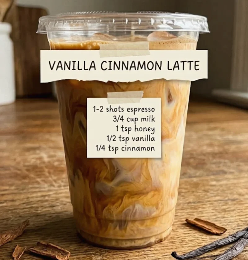 homemade vanilla cinnamon latte