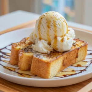 Honey Toast With Vanilla Ice Cream