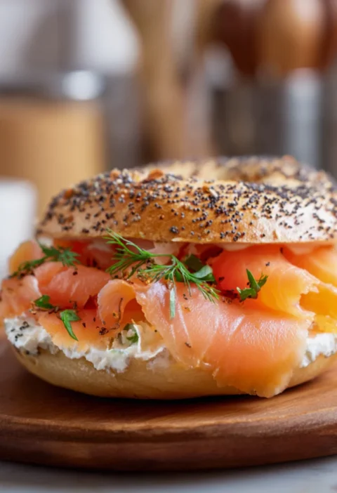 how to layer a smoked salmon bagel