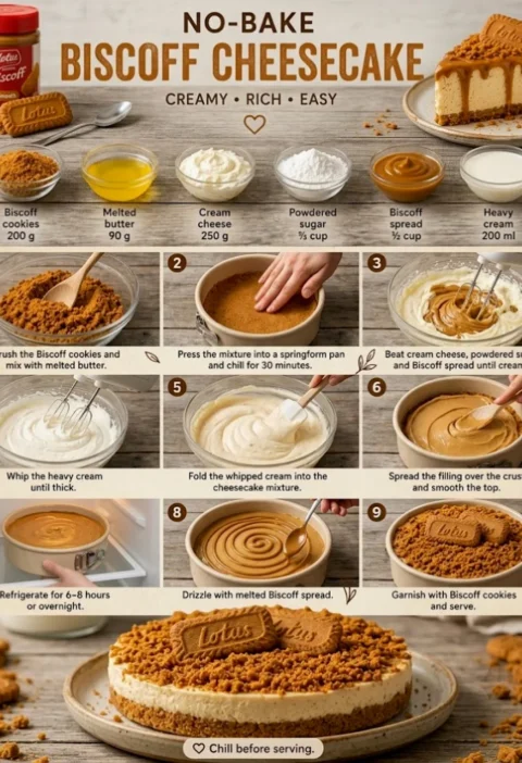 No-Bake Biscoff Cheesecake Recipe