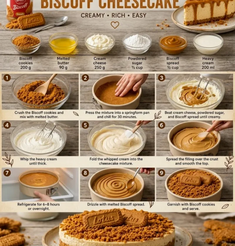 No-Bake Biscoff Cheesecake Recipe