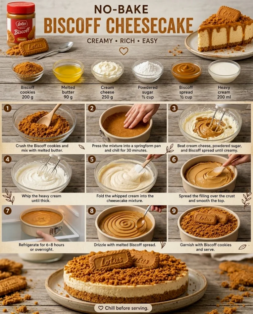 No-Bake Biscoff Cheesecake Recipe