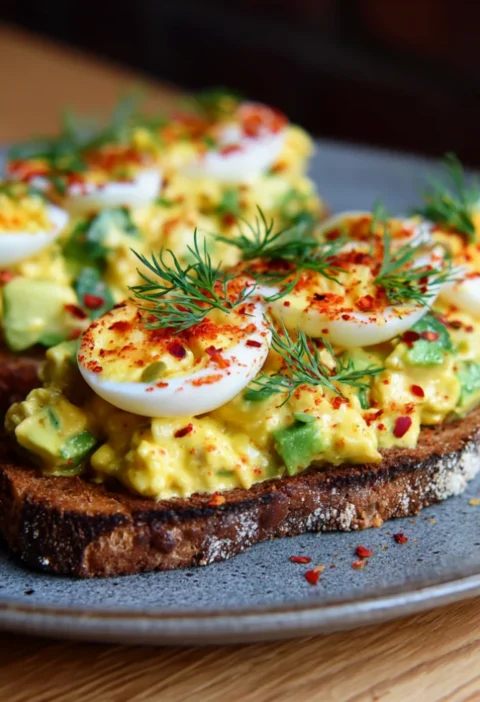 Paprika Avocado Egg Salad Toast