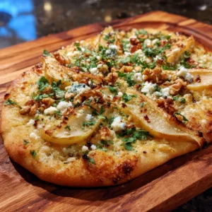 Pear and Gorgonzola Flatbread with Walnut