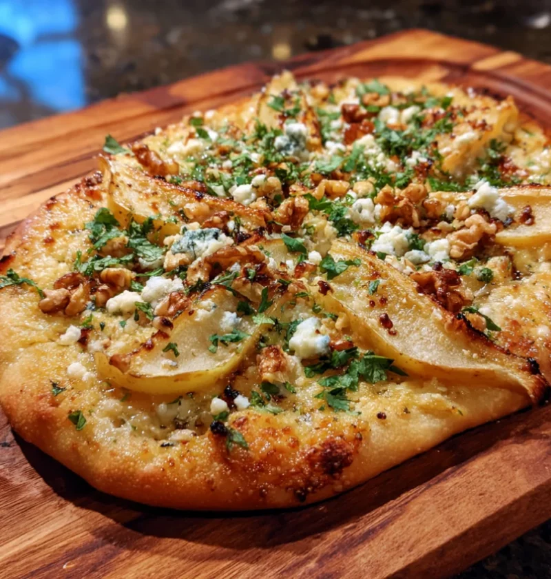 Pear and Gorgonzola Flatbread with Walnut