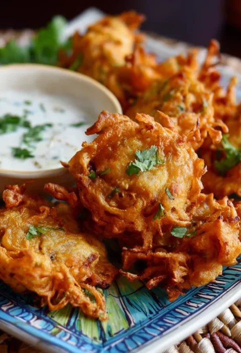 perfectly crispy onion bhajis