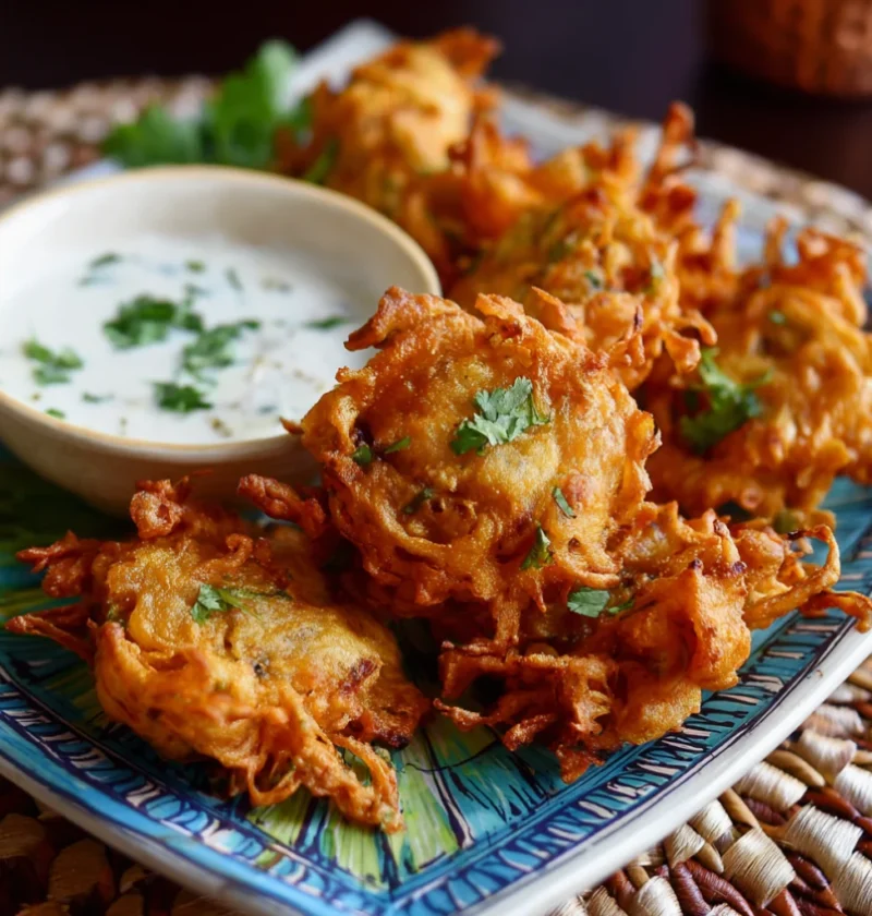 perfectly crispy onion bhajis