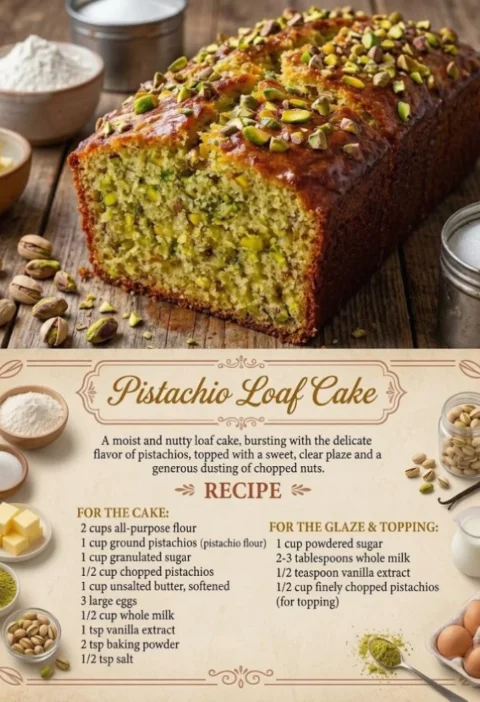Pistachio Loaf Cake Recipe