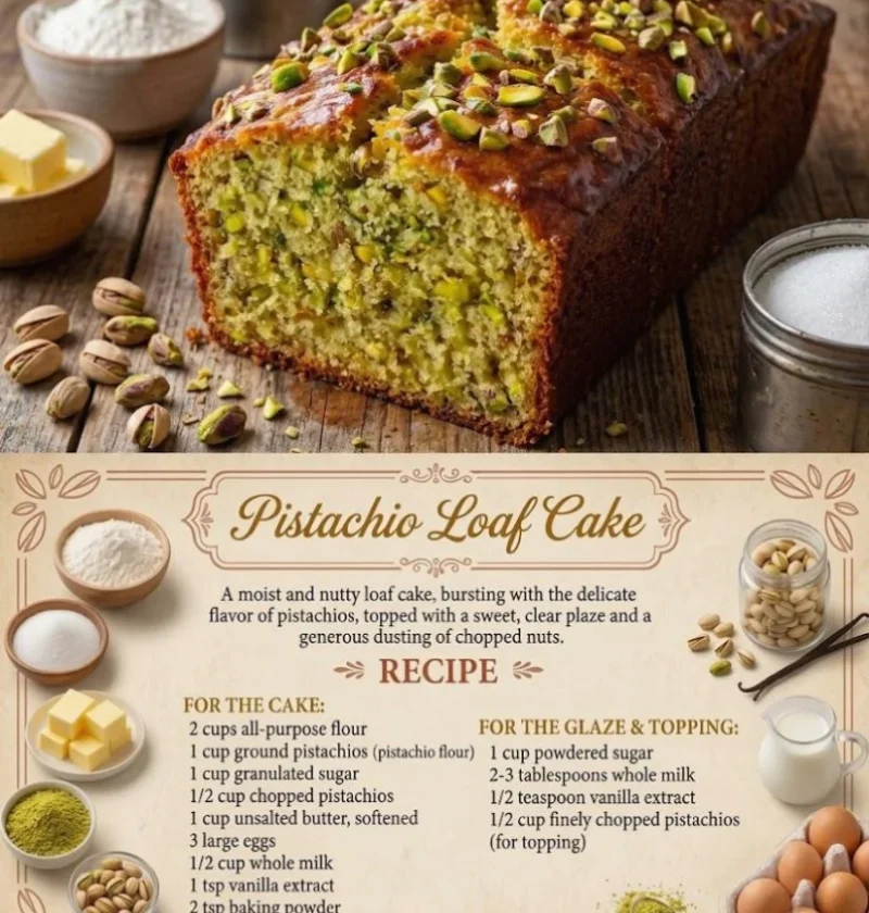 Pistachio Loaf Cake Recipe