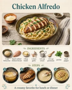Restaurant-Style Chicken Alfredo Pasta with Creamy Sauce