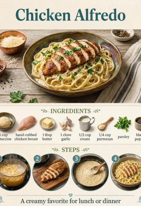 Restaurant-Style Chicken Alfredo Pasta