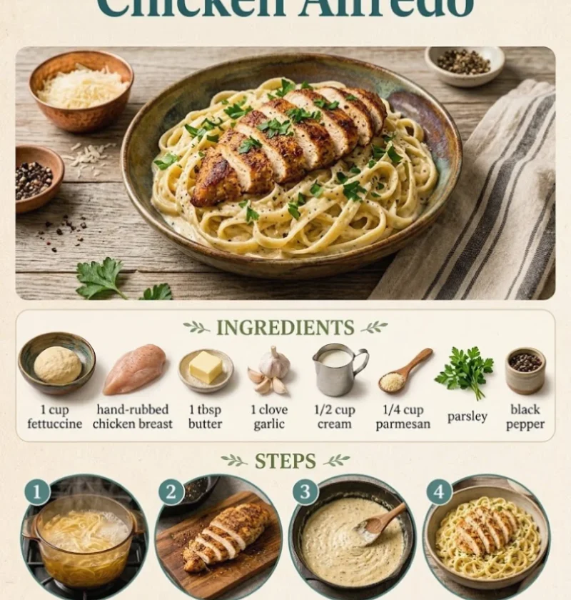 Restaurant-Style Chicken Alfredo Pasta