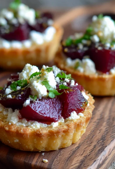 Roasted Beet & Goat Cheese Mini Tartlets