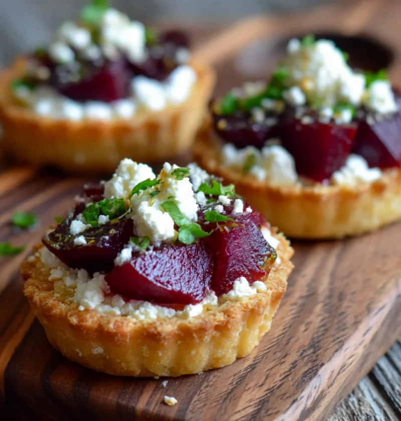 Roasted Beet & Goat Cheese Mini Tartlets
