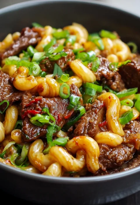 Stir Fried Beef Macaroni