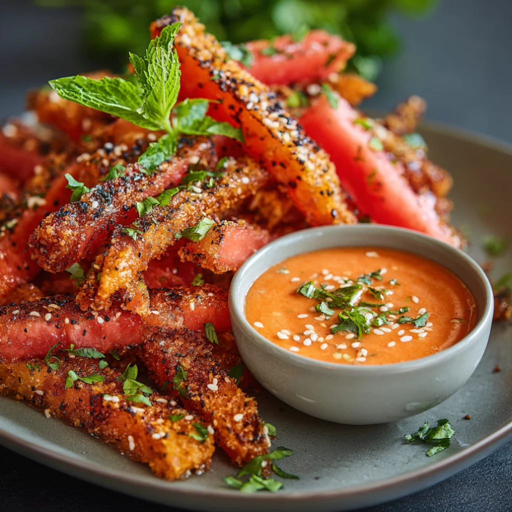 Watermelon Fries With Tajin Dip