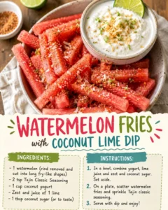 Watermelon Fries with Coconut Lime Dip