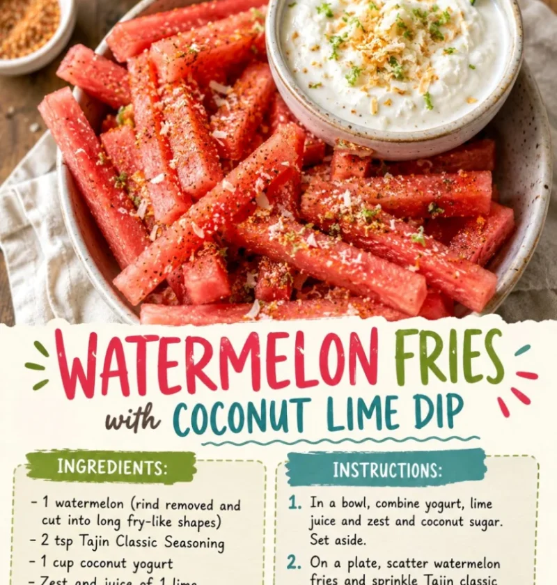 Watermelon Fries with Coconut Lime Dip