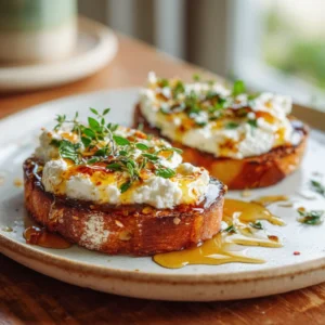 Whipped Ricotta Toast with Hot Honey