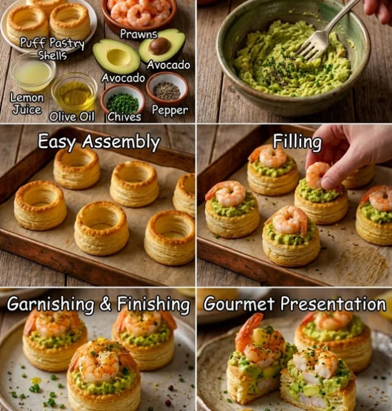 Avocado Shrimp Puff Pastry Cups
