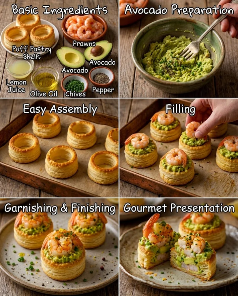 Avocado Shrimp Puff Pastry Cups
