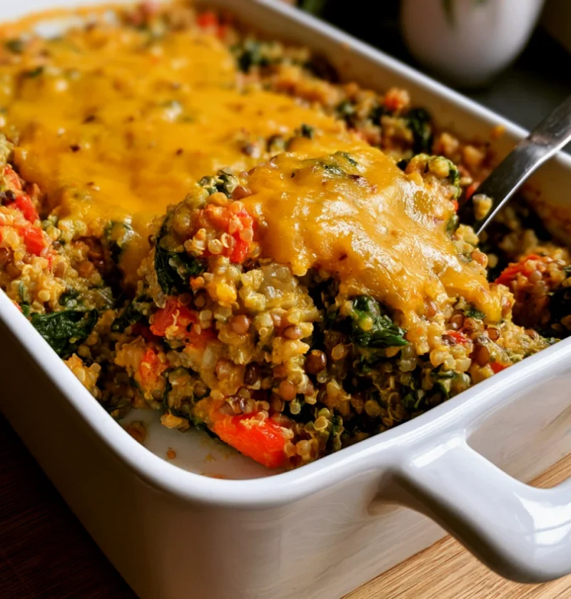 Cheesy Spinach Casserole with Quinoa