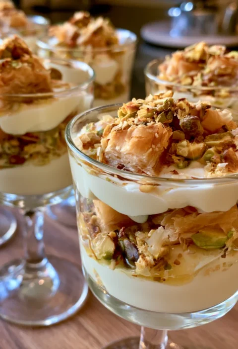 Creamy custard dessert cups