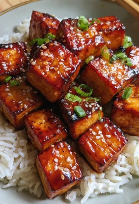 Crispy Honey Garlic BBQ Tofu