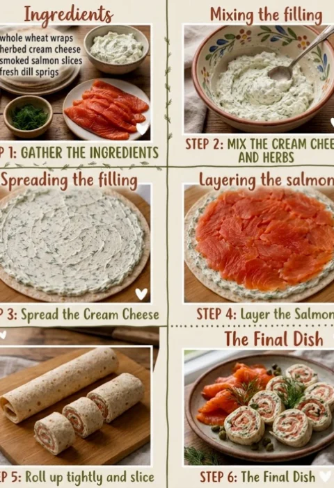 Easy Smoked Salmon & Herb Cream Cheese Wraps