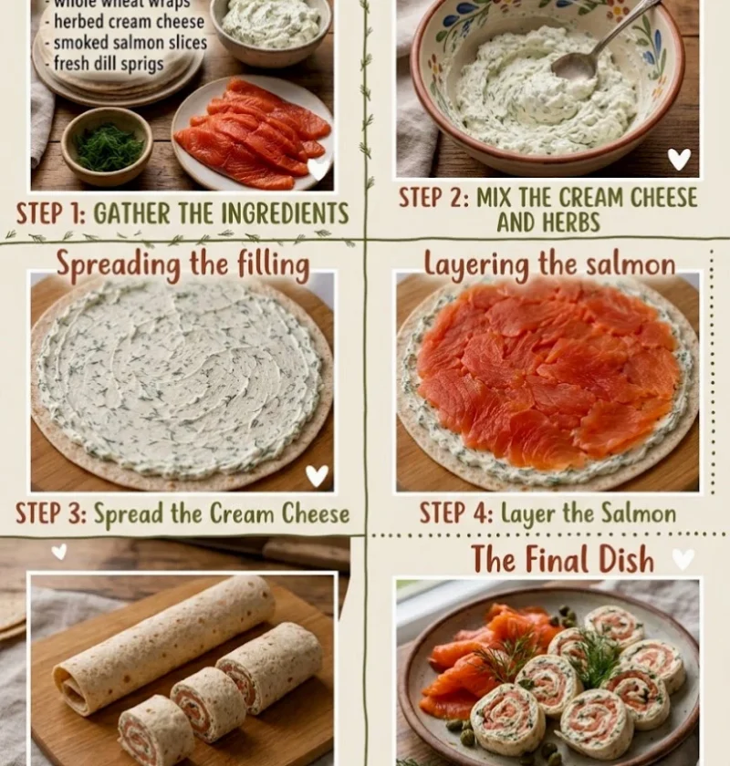 Easy Smoked Salmon & Herb Cream Cheese Wraps