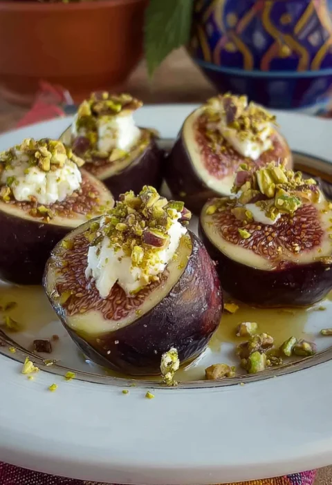 Figs With Goat Cheese And Pistachios