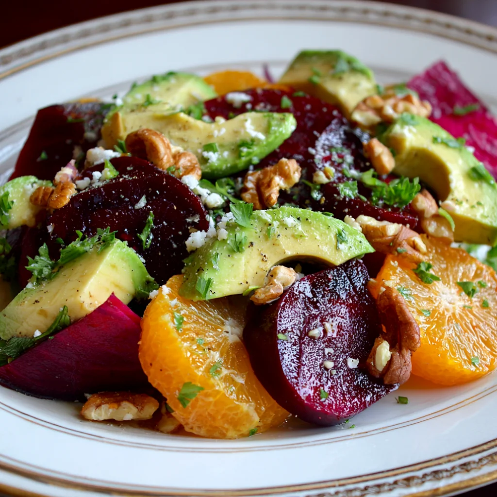 Fresh & Healthy Roasted Beet, Orange & Avocado Salad