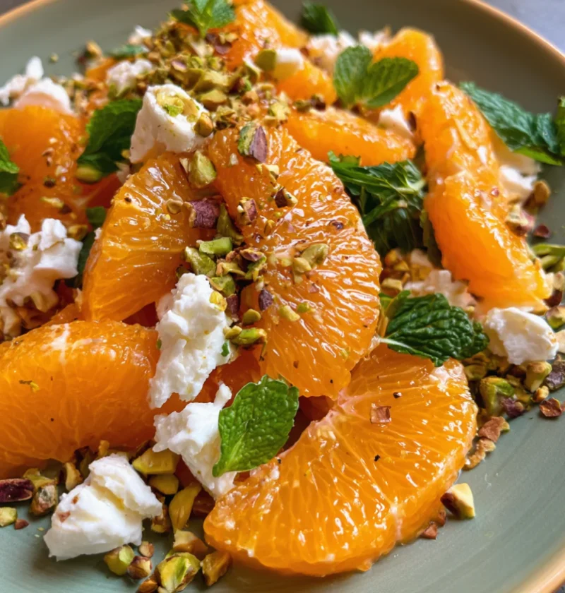 Fresh Orange & feta Salad with Pistachios