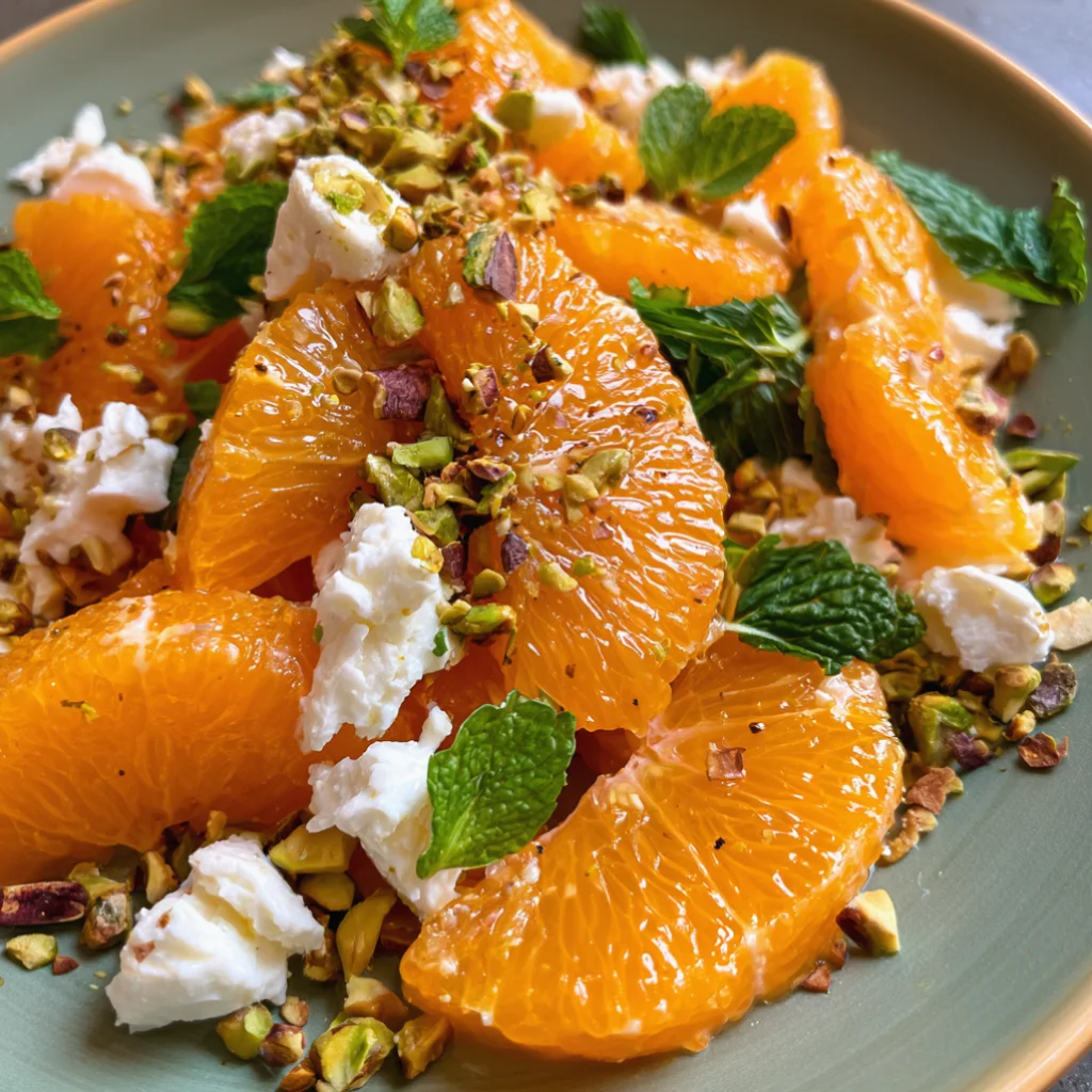 Fresh Orange & Feta Salad with Pistachios