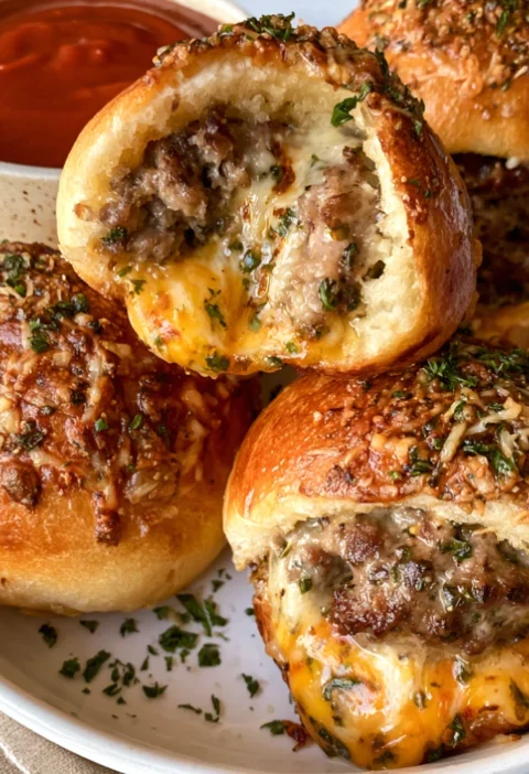 Garlic Parmesan Cheeseburger Bombs