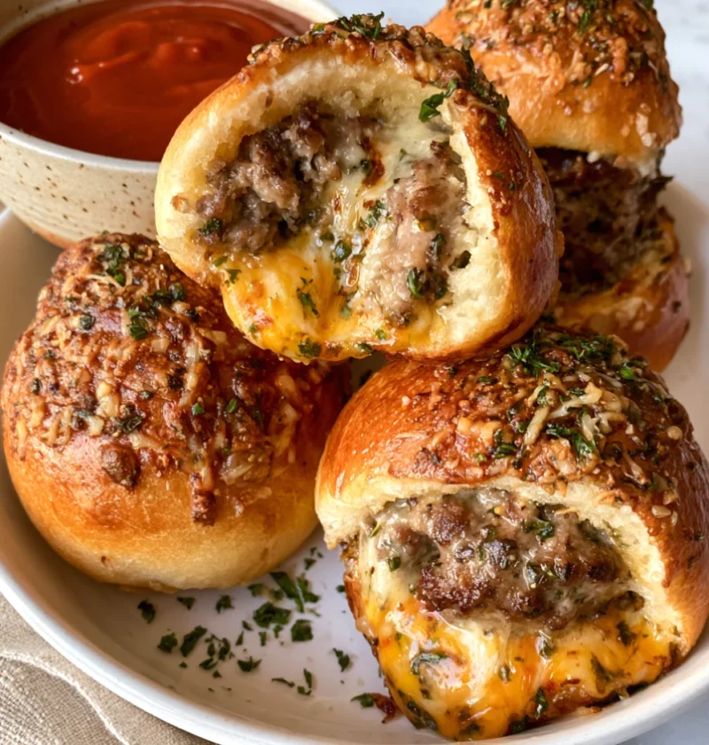 Garlic Parmesan Cheeseburger Bombs