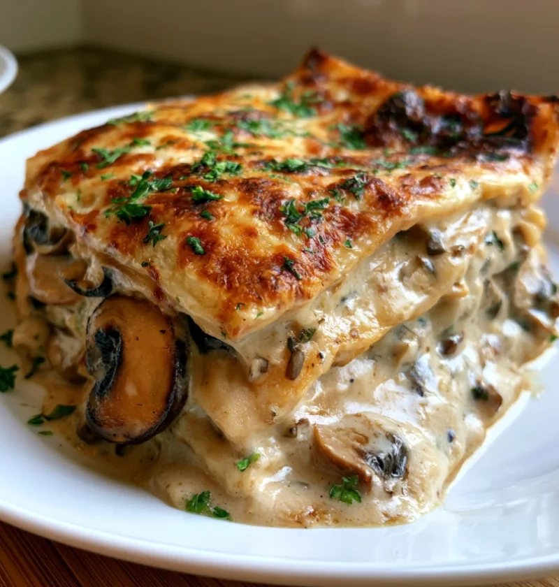 Incredible Creamy Mushroom Lasagna
