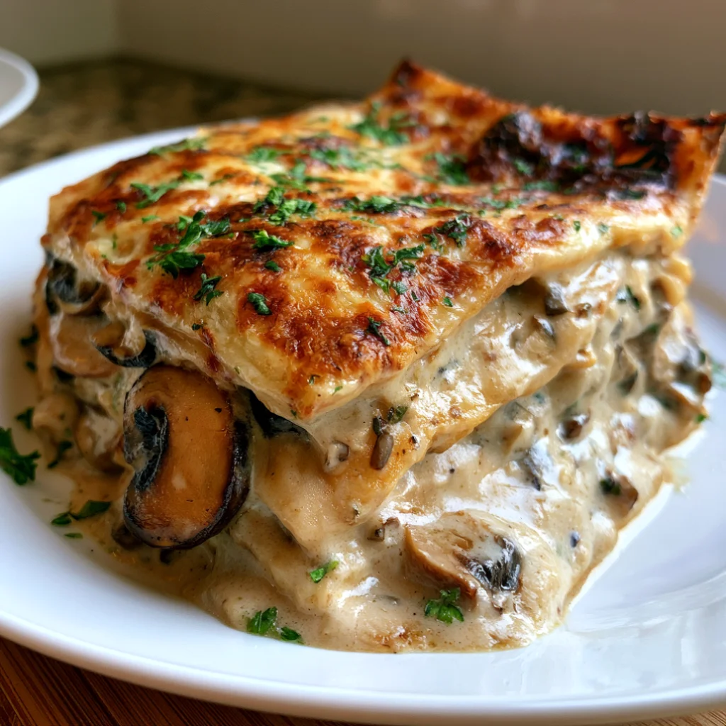 Incredible Creamy Mushroom Lasagna