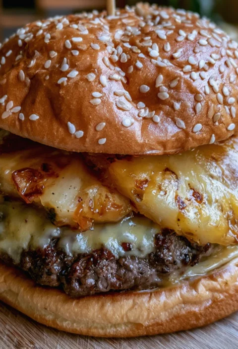 Juicy Pineapple Cheese Burger