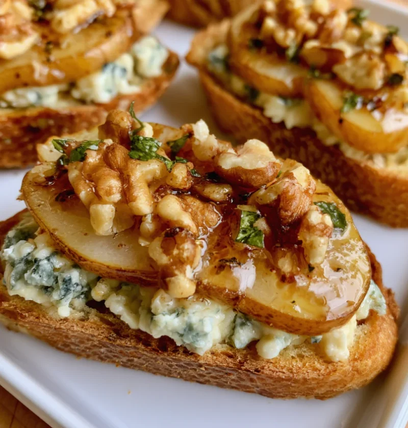 Pear & Blue Cheese Crostini