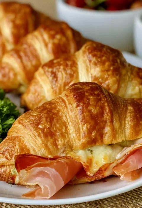 Savory Mini Croissants with Cheese & Prosciutto