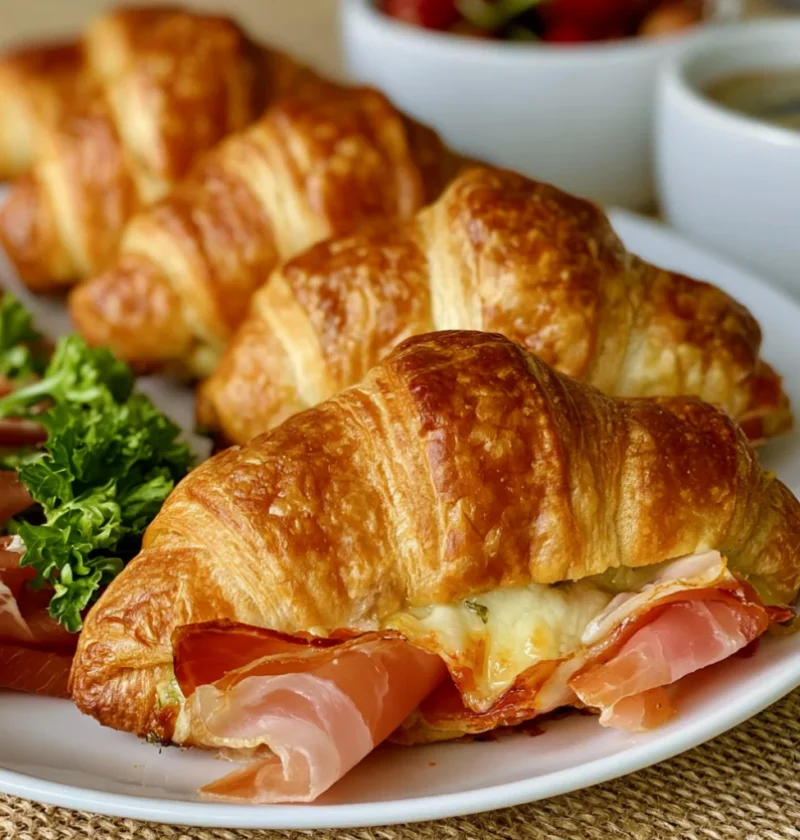 Savory Mini Croissants with Cheese & Prosciutto