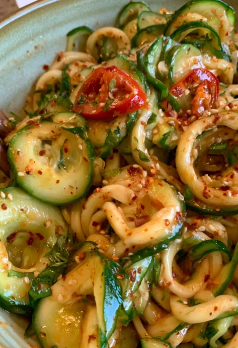 Spicy Cucumber Noodle Salad