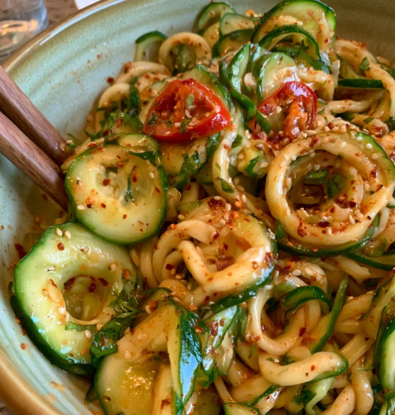 Spicy Cucumber Noodle Salad