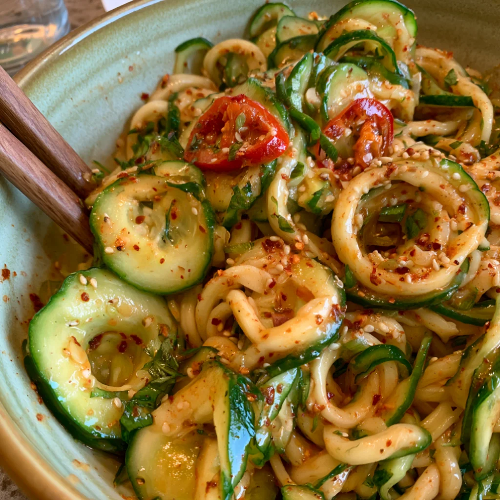 Spicy Cucumber Noodle Salad